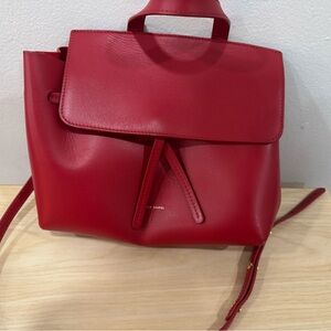 Mansur Gavriel Red Leather Women's Top-Handle Purse